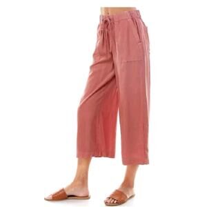T&S by Thread & Supply Women's L Wide Leg Soft Crop Pants in Brick Dust Lyocell